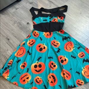 Halloween Pumpkin Print Dress for Women